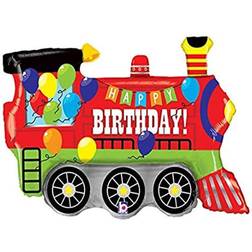 Betallic 86620 37 in. Birthday Party Train Shape Flat Balloon