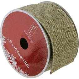 Northlight Seasonal 12pk. Burlap Wired Christmas Ribbon Brown