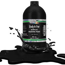 Pouring Masters Jet Black Acrylic Ready to Pour Pouring Paint – Premium 32-Ounce Pre-Mixed Water-Based