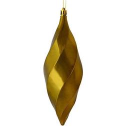 Vickerman M183114S 8 Olive Shiny Swirl Finial Christmas Tree Ornament