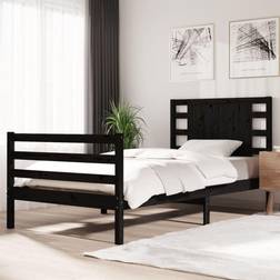 vidaXL black, 100 Solid Wood Pine Bed Frame Bedstead Sängram