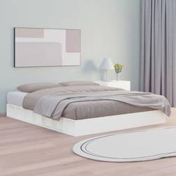 vidaXL white, 160 Solid Wood Bed Frame Bed Sängram