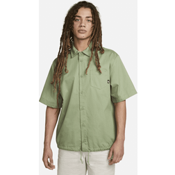 Nike Men's Club Button-Down Short-Sleeve Woven Top Oil Green