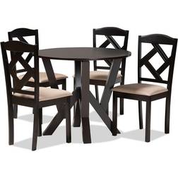 Baxton Studio Riona 5-Piece Top Dining Set 5