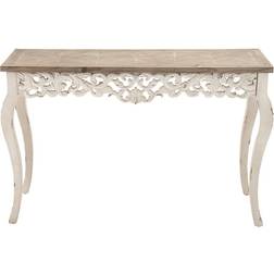 DecMode Parisian Floral Ornate Detailing Console Table