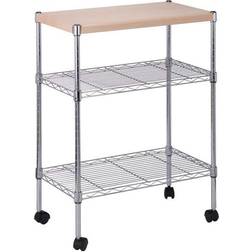 Honey Can Do Chrome/Wood Mini 3 Trolley Table