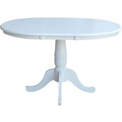 International Concepts 36 H Pure White Extension Laurel Pedestal Small Table