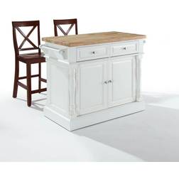 Crosley Furniture Oxford Collection KF300063WH Kitchen Island Dining Set