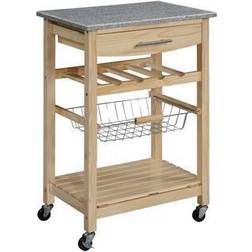 Linon Wood Kitchen Cart Island Trolley Table