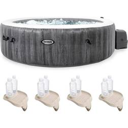 Intex Inflatable Hot Tub PureSpa Greywood Spa Attachable Drink & Snack Tray 4 Pack