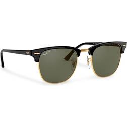 Ray-Ban Clubmaster Classic Sunglasses Black Frame Green Lenses Polarized 55-21