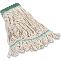 Professional Looped-End Wet Mop Head, Cotton, 5 Headband, White CW57749