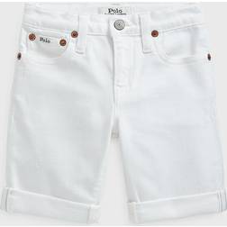 Polo Ralph Lauren Boy's Stretch Cotton Rolled Shorts, 8-10 WHITE