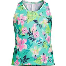 Lands' End Girl's Tankini Swimsuit Top - Jewel Green Tropic Print (521398AK7)