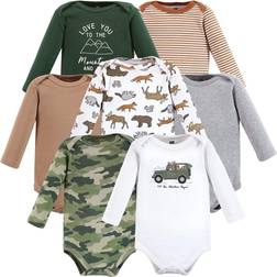 Hudson Baby Cotton Long-Sleeve Bodysuits 7-pack - Animal Adventure