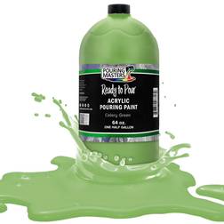 Pouring Masters Celery Green Acrylic Ready to Pour Pouring Paint – Premium 64-Ounce Pre-Mixed Water-Based