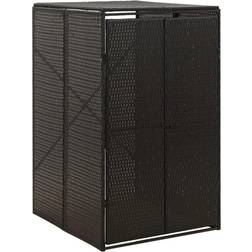 vidaXL Single Wheelie Bin Shed Poly Rattan (Byggnadsarea )