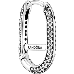 Pandora Me Pavé Link Single Earring - Silver/Transparent