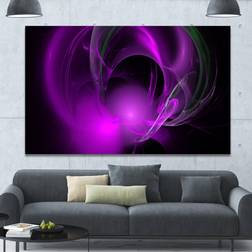 Design Art "Purple Fractal Galactic Nebula" Extra Large Abstract Canvas Wall Decor