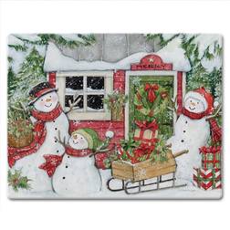 CounterArt Snowman's Farmhouse 3mm Heat Tempered Chopping Board