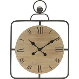 Melrose International Wooden Iron Frame Wall Clock