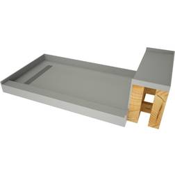 Tile Redi Base'N Bench 36 72 Single Threshold Shower Base and Bench Kit with Left Drain