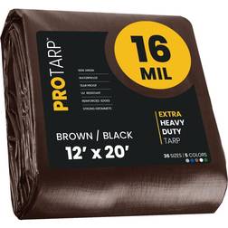 Protarp Brown/Black 16Mil 12 x 20 Tarp Protarp, PT-102-12X20