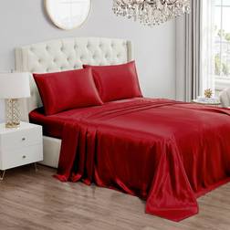 Juicy Couture Premium Satin Bed Sheet Red
