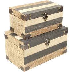 Cheungs 5399-2 Wood Panel Themed Light & Rustic 2 Storage Box