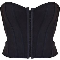 PrettyLittleThing Bandage Hook & Eye Structured Corset - Black