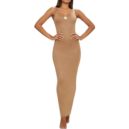 PrettyLittleThing Basic Maxi Dress - Camel