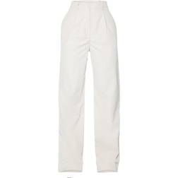 PrettyLittleThing Peach Skin Straight Leg Trousers - Stone