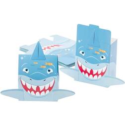 24 Pack Small Shark Paper Gift Boxes for Kids Boys Under the Sea Birthday Party Favors & Goodies 7.5 x 6 x 2.1 in