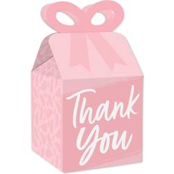 Big Dot of Happiness Pink Elegantly Simple Square Favor Gift Boxes Guest Party Favors Bow Boxes Set of 12