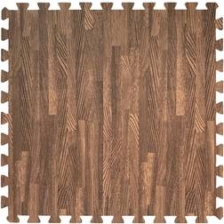 Sorbus Interlocking Floor Mat Wood Grain Print