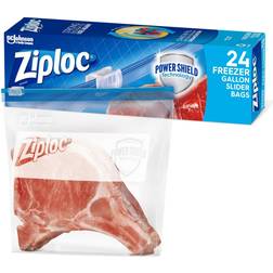 Ziploc Gallon Slider Power Shield More Durability, Count Plastic Bag & Foil