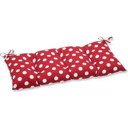Pillow Perfect Tufted Bench/Loveseat/Swing Polka Dot Chair Cushions Red, White