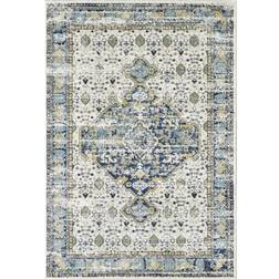 Abani Rugs & Vintage Persian Medallion X White, Orange, Gray, Beige, Blue 93x"