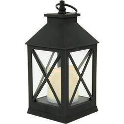 Northlight 9" LED Operated Black with Flameless Lantern