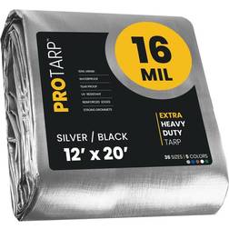 Protarp Silver/Black 16Mil 12 x 20 Tarp Protarp, PT-101-12X20