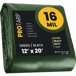 Protarp Green/Black 16Mil 12 x 20 Tarp Protarp, PT-103-12X20