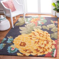 Safavieh Handmade Jardin Nayely Country Floral Yellow, Green, Gray, Multicolor, Black 96x120"