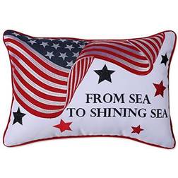 Pillow Perfect Patriotic 4th of July Labor Day Americana Shining Sea Complete Decoration Pillows Blue, Red