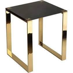 Cortesi Remini Black/Goldtone Tempered Glass/Metal Small Table