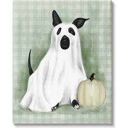 Stupell Industries Dog Ghost Halloween Costume Graphic Art Gallery Wrapped Wall Decor