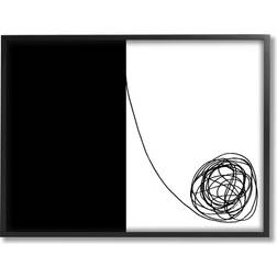 Stupell Industries Simple Modern Black And White Scribble Wall Framed Art