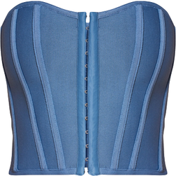 PrettyLittleThing Bandage Hook & Eye Structured Corset - Blue Steel