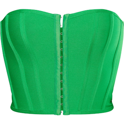 PrettyLittleThing Bandage Hook & Eye Structured Corset - Green