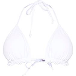 PrettyLittleThing Frill Edge Padded Bikini Top - White