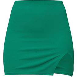 PrettyLittleThing Split Mini Skirt - Bright Green